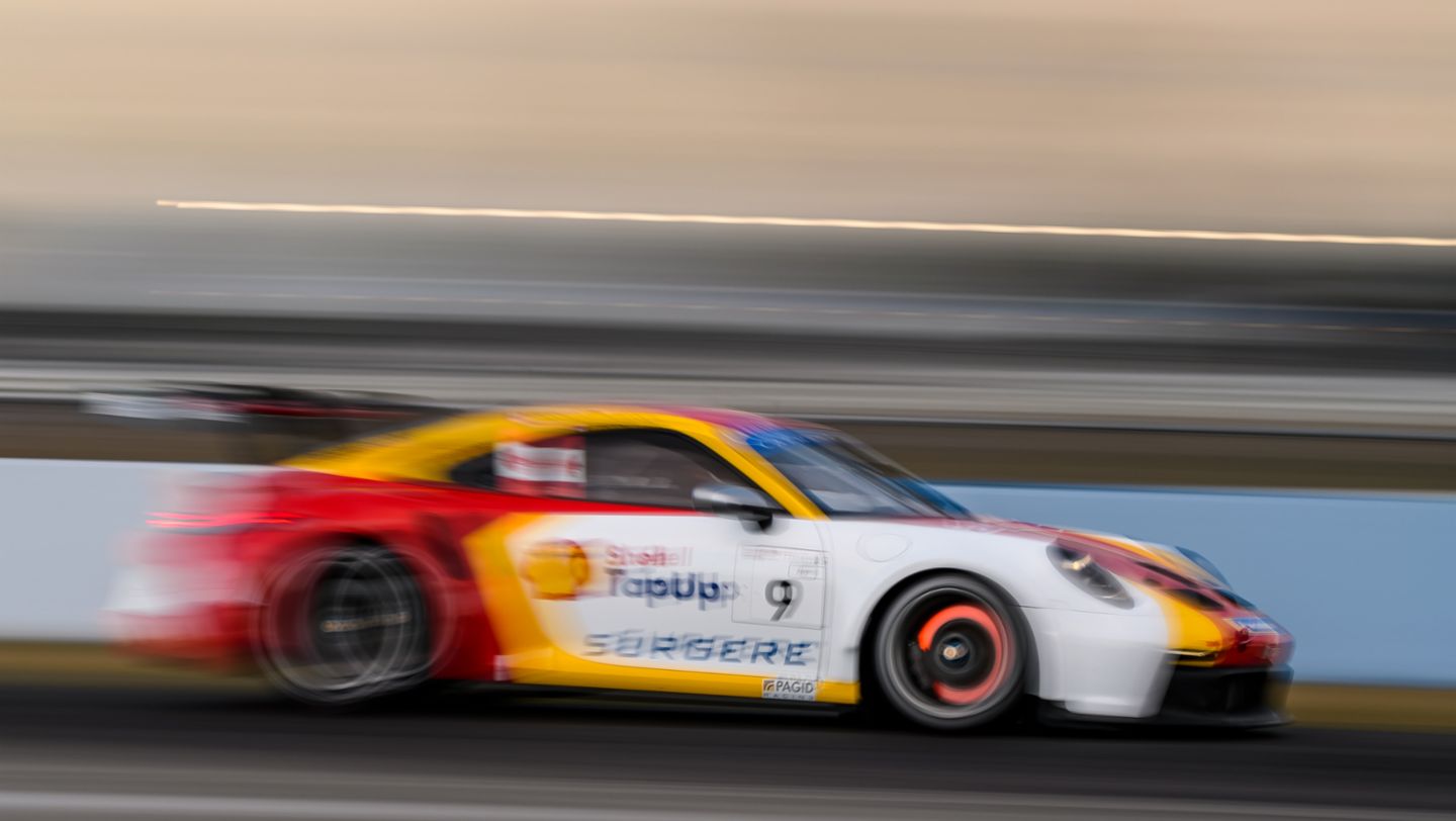 Porsche 911 GT3 Cup, No. 9 JDX Racing, Parker Thompson, Porsche Carrera Cup North America Pre-Season Testing, Sebring International Raceway, 2022, PCNA